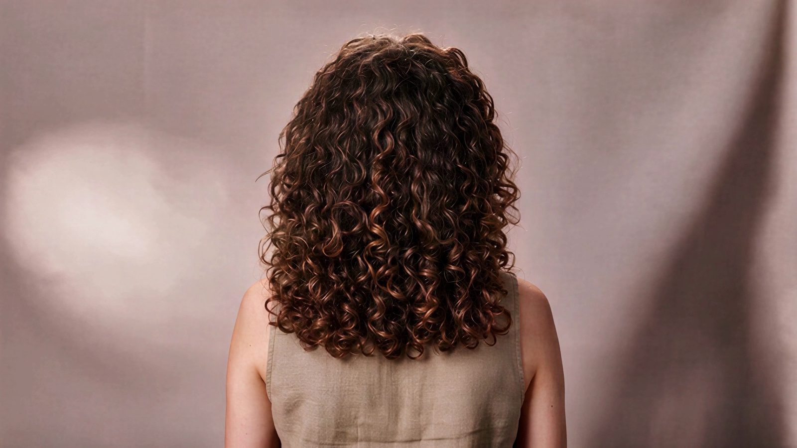 The same head after a curly cut: defined, glossy spiral curls with a sculpted shape